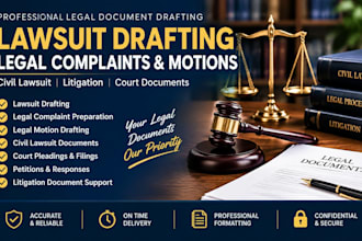 draft lawsuits lawsuit drafting legal complaint motion civil lawsuit litigation