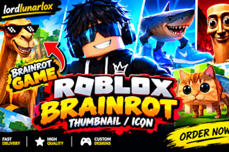 make your roblox brainrot game thumbnail or icon