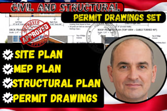 do city permit drawings set as civil and structural engineering in california tx