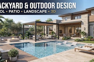 design your backyard, pool patio, outdoor, and outdoor services in 3d