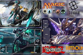 design custom anime playmat, mtg deskmat, gaming mat, mousepad playmat