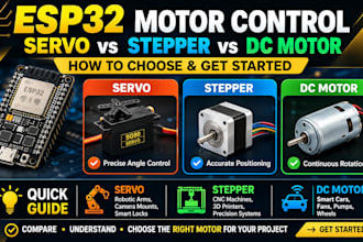 write arduino code and esp32 firmware for motor control projects