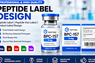 design peptide label, peptide vial label and product label design