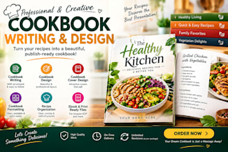 write quality cookbook recipe book, cookbook design, cookbook formatting, ebook