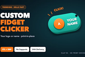 design a custom fidget clicker keychain with your logo or name stl