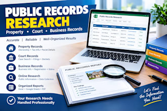 conduct public records, property records and court records research