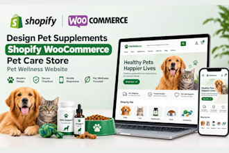 design pet supplements shopify woocommerce pet care store pet wellness website