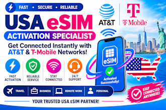 activate USA att and t mobile esim with fast activation