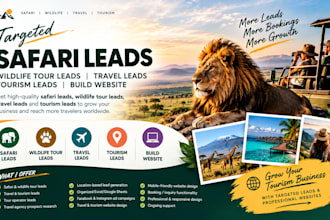 generate safari leads wildlife tour lead travel tourism tour leads build website