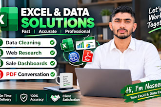 do data cleaning, web research, sale dashboards, pdf conversation