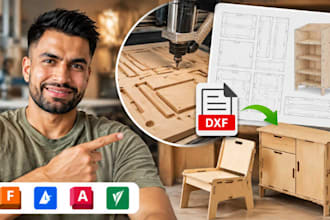 create cnc woodworking furniture dxf files for cnc router cutting