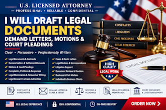 write legal document demand letters motions and court pleadings