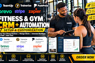 setup teamup trainerize pushpress brevo stripe zapier fitness crm automation