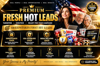 give you premium sweeps leads, mega million leads, crypto leads, first hit leads