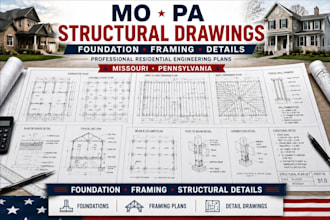 create foundation, framing and structural details for mo pa