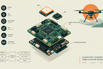 design px4 ardupilot pixhawk uav autopilot flight controller pcb stm32 imu can