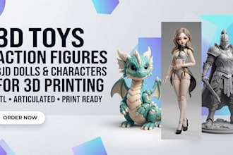 sculpt 3d articulated toys, action figures, bjd dolls and stl for 3d printing