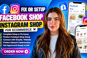setup or fix facebook shop and instagram shop for ecommerce
