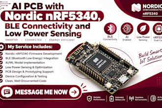 create ai pcb with nordic nrf5340, ble connectivity and low power sensing