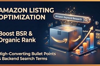 do amazon listing optimization, SEO title, bullet points and backend keywords