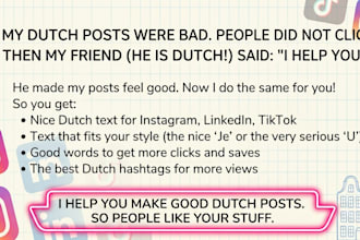 write dutch social media captions and hashtags for your nl instagram posts