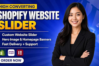 design high converting shopify website slider, web hero image homepage