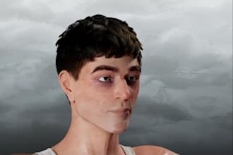 create a realistic 3d hair model, hair groom, xgen hair and unreal engine model