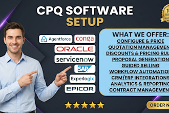 setup cpq software via agentforce conga oracle servicenow sap experlogix epicor