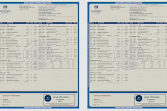 design high school transcript, college transcript, and university transcript