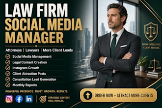 be your law firm social media manager attorney, immigration and lawyer marketing