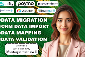 do data migration on nifty freedcamp teamgantt paymo smartsheet airtable