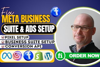 fix, setup audit meta business suite, ad account,meta pixel setup conversion API