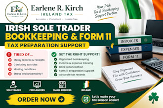 do irish sole trader bookkeeping form 11 self employed tax preparation support