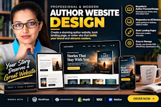 design author website, book landing page, author site, book website, writer site