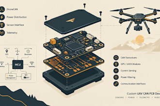 design uav dronecan can bus telemetry power distribution sensor interface board