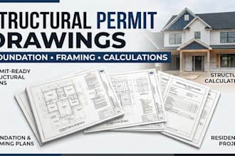 structural permit drawings foundation framing and calculations