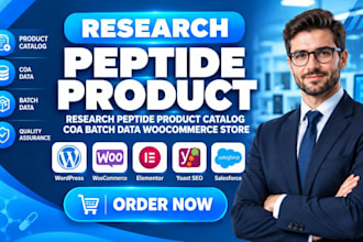 build research peptide product catalog coa batch data woocommerce store
