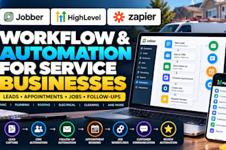 do jobber, roofr CRM, ghl and zapier workflow automation for service businesses