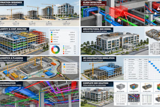create 4d 5d bim construction simulation and coordination