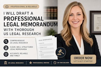 draft professional legal memorandum with thorough US legal research