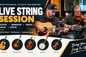 record guitar, mandolin, fiddle, banjo, and violin for your track