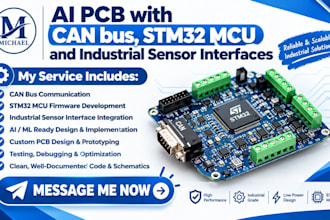 develop ai pcb with can bus, stm32 mcu and industrial sensor interfaces