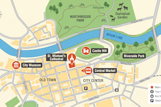 design a custom tourist map, travel route map, landmark map and city map