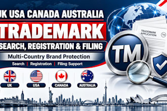 do UK USA canada australia trademark search registration and filing support