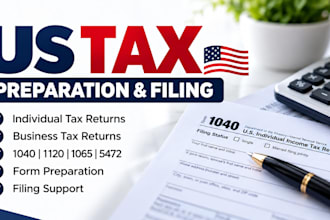 prepare US tax returns for individuals, llcs and businesses