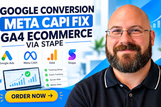 setup google conversion, fix meta conversion API, ga4 ecommerce via stape