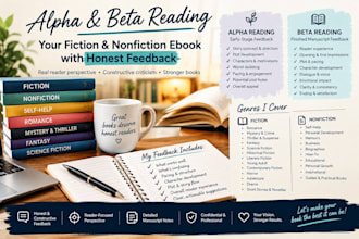 alpha read and beta read your fiction and nonfiction ebook with honest feedback