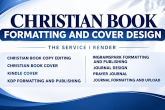 christian ebook formatting copy editing paperback cover design journal design