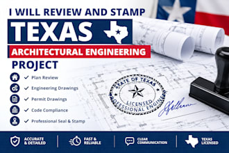 review and stamp texas architectural engineering project