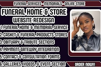 redesign a professional funeral home and casket store website